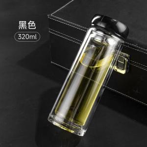 康厨亚 玻璃杯KX8635-st320 容量:320mL;花色:黑色;分层:双层 黑色