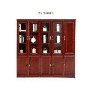 乐肯 五门书柜 LK-B353 2340*460*2100mm 10门 实木颗粒板 胡桃色