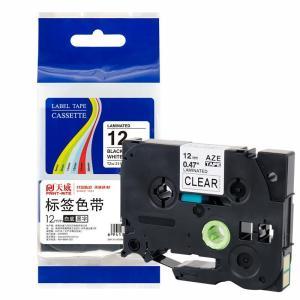 天威 标签色带 TZe-Z231 12mm*8m 适用兄弟PT-E115标签机 PET材质 白底黑字 白底黑字