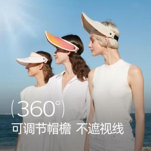 蕉下 遮阳帽  灵活防晒空顶帽女士帽檐12cm月石灰