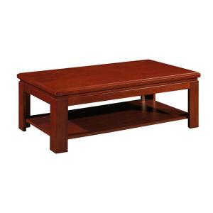 乐肯 长茶几 1400*750*450mm 双层 实木 胡桃色