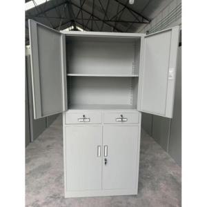 中二抽文件柜850*390*1800mm 冷轧钢板 灰白色