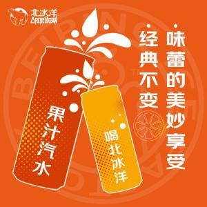 北冰洋 橙汁汽水  罐装、330ml*24、24罐/箱