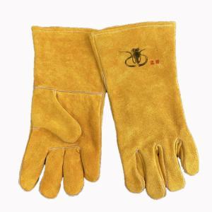 孟兽 劳保手套 4190 均码 长约35cm 牛皮 染色款 48双起订