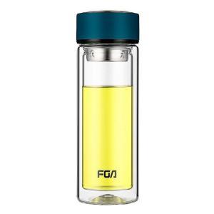 富光 双层玻璃杯 WFB1013-400 400ml 玻璃 无印花 双层 蓝色