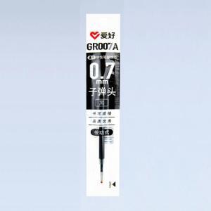 爱好 中性笔芯 GR007A 0.7mm 子弹头 按动 黑色