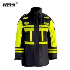 安赛瑞 防寒反光雨衣 3F01064 尺寸:180 材质:300D牛津布 PU涂层 高亮反光晶格 1件 黑色