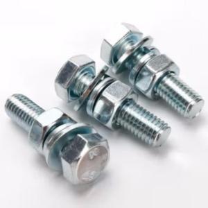 宁力 外六角螺栓 M10 1.5mm 长30mm 抛光 碳钢 全丝 4.8级 1套含:螺栓*1 螺母*1 垫片*1 弹垫*1