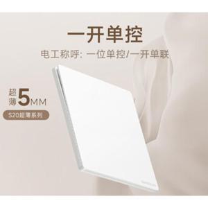 飞利浦/PHILIPS 开关面板 S20哑光白 86型 一开单控