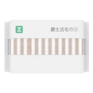 最生活 毛巾 A-1171 34*80cm 135g 纯棉 独立包装 条纹 棕白色