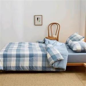 悠梦嘉居 全棉色织水洗棉花被YB-10905 150*200CM 2000克 100%棉 蓝色