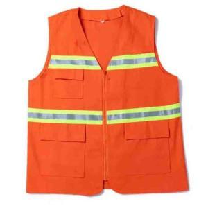 警蓝伟业 反光背心 XXL 纯棉 工作马甲 橘色