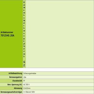 SIBA FF20A速熔保险管7012540.20 额定功率:8kw 额定电压:500V 额定电流:20A 规格:6.3*32mm (备注:10个起订)