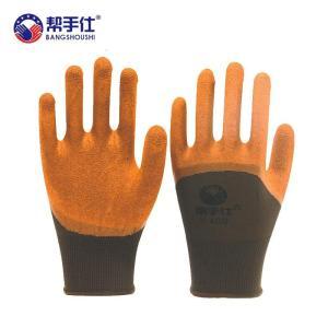 帮手仕 挂胶劳保手套K409 尺码:均码 材质:橡胶、棉线 规格:12付/包 60包/件 12付/包 60包/件 咖色
