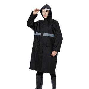 三极户外 户外单层劳保安保反条光雨衣 TP1678 XL 材质：春亚纺+PVC涂层 黑色