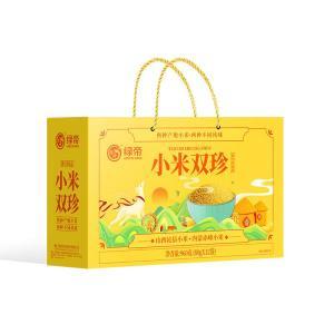 绿帝 小米960g/盒 内蒙小米80g*6袋 沁县小米80g*6袋 小米双珍杂粮礼盒 保质期 12个月
