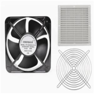 JHMB 配电箱散热风扇 配电箱散热风扇 220V功率65W 含钢丝网防护罩和百叶窗 200*200*60mm