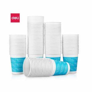 得力(deli) 加厚一次性纸杯9561 100只装蓝色(9盎司)250ml