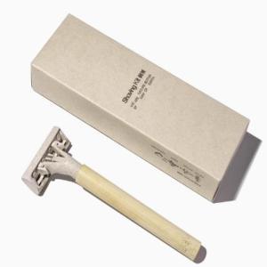 SPIRITUAL DEJOURNEY 剃须刀 整体13cm+秸秆转接头+国产不锈钢二刀片须刨 50个/包 甘蔗纸卡盒