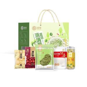绿帝 夏日消消暑礼盒 1385g 白木耳60g 楼兰枣280g 绿豆500g 白砂糖500g 胎菊45g 保质期365天
