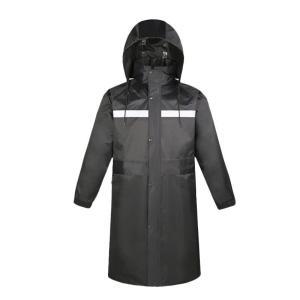 盾守 连体式雨衣 430型 防水面料 透气 帽子可收缩 2XL码 衣长80cm 黑色