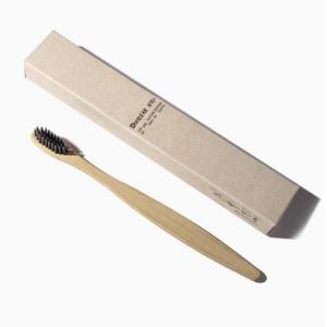 SPIRITUAL DEJOURNEY 牙刷 竹牙刷柄17.5cm+植白色磨尖丝 丝径0.15mm 防霉处理 50个/包 甘蔗纸卡盒 黑色