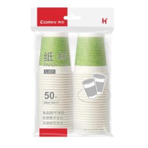 齐心 健康纸杯 L301 9安 250ML 50只/袋 白色