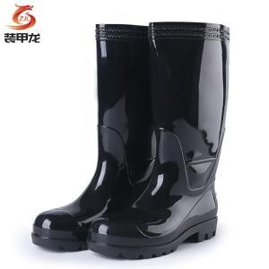 装甲龙 劳保雨鞋YX-1801 PVC钢头钢底 高筒 筒高约38cm 39码 黑色