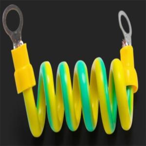 天雅 螺旋连接线 BVR纯铜 黄绿双色 弹簧螺旋 连接线 4mm²  拉直总长50CM  螺旋后长度8CM  带护套 孔径6MM