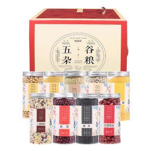 姚朵朵 五谷杂粮礼盒 2960g 八宝粥料、赤豆、黄小米、高粱米、黑米各350g 玉米碴、薏米仁320g 红皮花生270g 黄豆300g 独立罐装