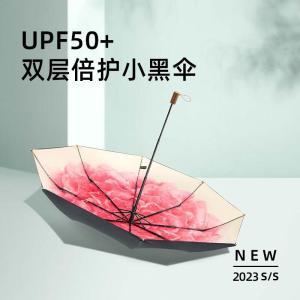 蕉下 三折伞 双层系列 打开方式:手动 撑开直径: 95cm 收伞高度: 19.5cm 撑开高度: 52cm 收伞宽度: 7cm 净重: 256.7g 晴雨伞 伞布面料:碰击布 黑色