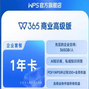 WPS 办公会员高级版1人一年365 高级版1人一年