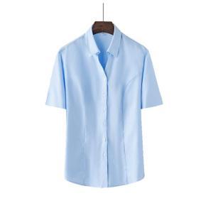 罗萨 女士半袖衬衫CVKX611 50.9竹浆纤维 37码 夏款 蓝色