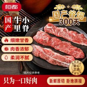 恒都 牛肉1000G 恒都 【国产谷饲300天】 原切牛小里脊 1斤*2