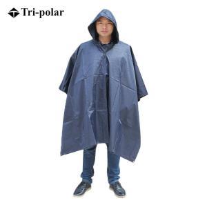 三极户外 雨衣TP1906 均码 披风式斗篷 PVC 藏蓝色 大花迷彩 枫叶迷彩 军绿色 美国花迷彩 数码迷彩 颜色随机 藏青色