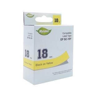 扬帆耐立 标签色带SC18YW 18mm*8m适用于SR230C 230CH 530C 550C 黄底黑字