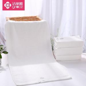 洁丽雅(GRACE) 毛巾 GRACE棉柔吸水特柔纯白绣花毛巾 8642A80×36cm110g白色条 条