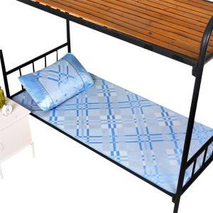 三极 宿舍冰丝凉席TP2867 0.8*1.95m(凉席+枕头套) 材质:粘纤 冰丝 冰丝格子蓝