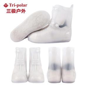 三级户外 防滑雨鞋套TP1670 注塑防雨加厚 2双装 XL码 鞋套内长29cm 白色