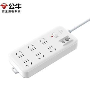 公牛 漏保插排 GN-705 插座类型:3米线 插孔数:6位五孔 额定电压(v):220v 额定电流(A):10A