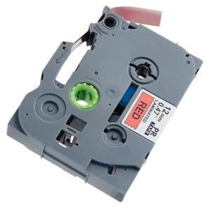 天威 标签色带 TZW-431 12MM 红底黑字 不干胶 适用于兄弟标签机