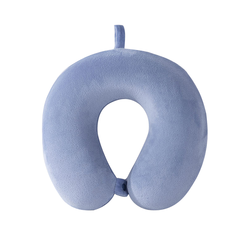 三极户外 U型枕慢回弹护颈旅行枕 TP1237 30*30cm (单个枕)材质:记忆棉 银狐绒 蓝色