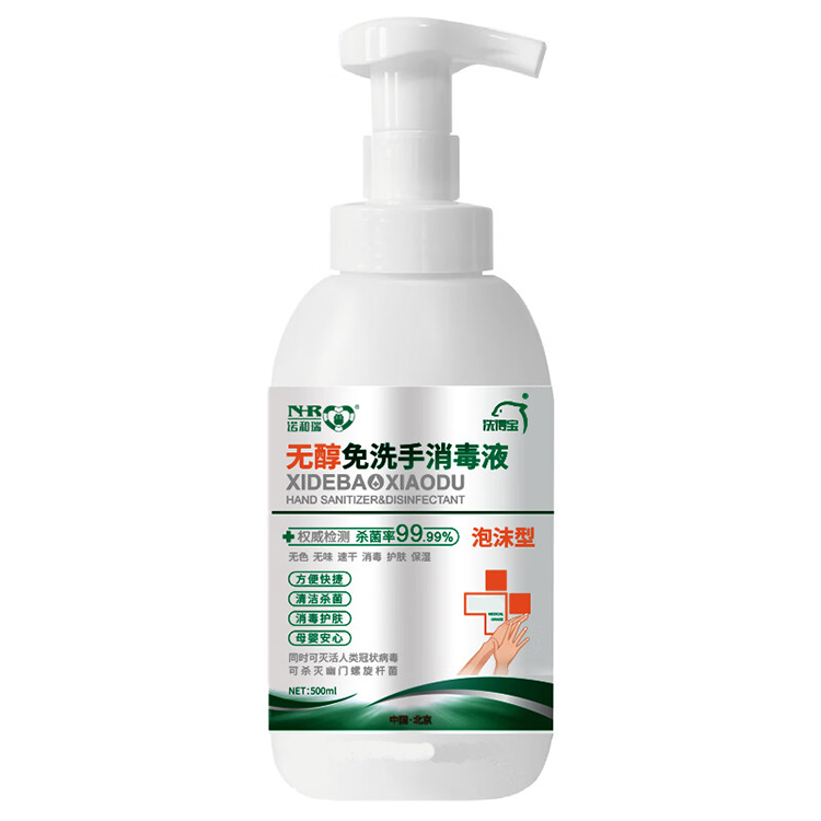 洗得宝 无醇免洗泡沫手消毒液 500ml/瓶 不含酒精免洗手消毒液