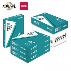 得力 复印纸 7375 A3 70g 500张/包 4包/箱 绿色包装 得力 7375 双面 2000张 1.0kg  白色 白色