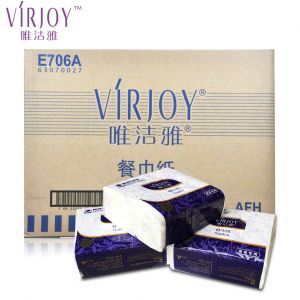 唯洁雅 餐巾纸 E706A 50张/包 72包/箱 2层 230*230mm 原生浆 无印花 无香