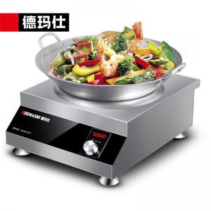 德玛仕/DEMASHI 电磁灶 IH-TC-5000N 凹面5000W  旋钮式  黑晶钢化玻璃+不锈钢材质 505mm*405mm*205mm 15档 银色