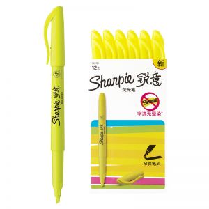 锐意/SHANPIE 荧光笔 1962702 窄斜笔头 12支/盒 黄色