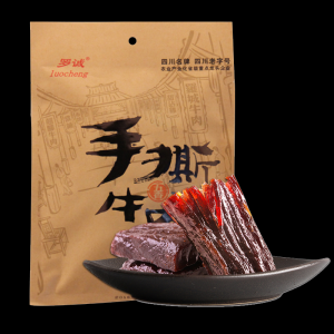 罗诚 五香手撕牛肉 即食 净含量 80g  保质期：12个月