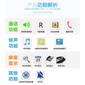 TCL 电话机 HCD868(165)TSD 有绳 座式 白色