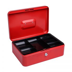 益而高/EaGLE 手提金库 8878 尺寸300*217*100mm 金属外壳 钥匙开锁 红色